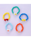 Fashion Color Mixing Flower Woven Rice Bead Beaded Contrast Ring Set