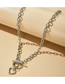 Fashion Rose Gold Color Alloy Heart Ot Buckle Necklace