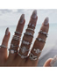 Fashion Silver Color 11 Water Drop Geometric Diamond Alloy Ring Set