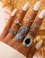 Fashion Silver Color 11 Water Drop Geometric Diamond Alloy Ring Set