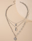 Fashion Silver Color Shell And Scallop Pendant Multilayer Necklace