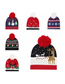 Fashion Elk Head Christmas Snowman Elk Knitted Jacquard Hat With Ball