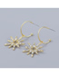 Fashion Gold Color Alloy Diamond Acrylic Star Earrings