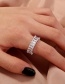 Fashion Color Mixing Diamond Contrast Round Alloy Ring