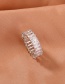 Fashion White Diamond Diamond Contrast Round Alloy Ring