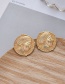 Fashion Gold Color Coin Portrait Embossed Alloy Earrings