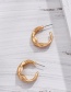 Fashion Gold Color C-shaped Irregular Dumb Gold Earrings