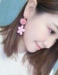 Fashion Creamy-white Hairball Wooden Flowers Long Plush Earrings