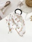 Fashion Red Small Floral Print Streamer Solid Color Hair Rope