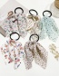 Fashion Small Floral Beige Floral Print Bow Hair Rope