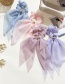 Fashion Blue Double-layer Bowknot Lace Streamer Large Intestine Circle Hair Rope