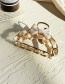 Fashion Beige Butterfly Combined With Gold Hollow Geometric Shape Catch