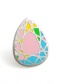 Fashion Color Mixing Egg Shell Dripping Alloy Brooch