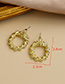 Fashion Golden Alloy Twisted Hollow Round Earrings
