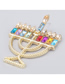 Fashion Color Christmas Candle Holder Alloy Diamond Acrylic Earrings