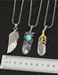 Fashion Diamond Feather Feather Wing Pendant Alloy Necklace