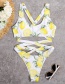 Fashion Lemon Lemon Print Cutout Strap One-piece Swimsuit