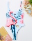 Fashion Printing Flamingo Print Open Back One-piece Swimsuit