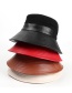Fashion Off-white Pu Leather Corduroy Stitching Fisherman Hat