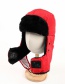Fashion Navy Plus Velvet Warm Ear Protection Stitching Windproof Hood Neck Cap