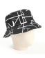 Fashion Black Letter Line Print Fisherman Hat