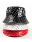 Fashion Red Polka Dot Print Double-sided Pu Leather Fisherman Hat