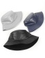 Fashion Navy Pu Leather Light Board Double-sided Fisherman Hat
