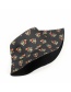 Fashion Black Halloween Funny Flame King Print Double-sided Fisherman Hat