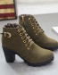 Fashion Brown High-heel Platform Thick-heel Platform Lace-up Martin Boots