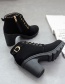 Fashion Brown High-heel Platform Thick-heel Platform Lace-up Martin Boots