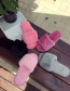 Fashion Watermelon Red One-word Plush Flat Round Slippers