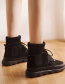 Fashion Black Round Toe Flat Low Non-slip Round Toe Woolen Martin Boots