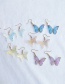 Fashion Epoxy Blue Simulation Butterfly Epoxy Alloy Earrings