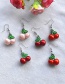 Fashion Big Red Artificial Cherry Alloy Resin Earrings