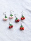 Fashion Big Red Artificial Cherry Alloy Resin Earrings