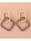 Fashion White Geometric Square Alloy Diamond Earrings