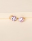 Fashion Purple Shell Print Pendant Pearl Alloy Stud Earrings