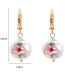 Fashion Camellia Shell Print Pendant Pearl Alloy Stud Earrings