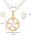 Fashion Suit Geometric Carved Five-pointed Star Diamond Hollow Necklace Earrings