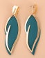 Fashion Green Plant Leaf Alloy Geometric Earrings