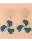 Fashion Green Geometric Leaf Alloy Earrings