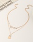Fashion Golden Double Lock Serpentine Necklace With Diamonds