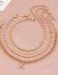 Fashion Golden Claw Chain With Diamond Letters Alloy Multilayer Anklet