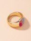 Fashion Golden Alloy Tai Chi Oil Dropping Color Ring
