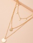 Fashion Golden Hollow Disc Pendant Alloy Multilayer Necklace