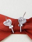 Fashion Platinum Plated Copper Inlaid Zircon Love Key Earrings