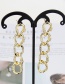 Fashion Gilded Copper Inlaid Zircon Chain Hollow Earrings
