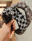 Fashion Brown Letter Knotted Broad Edge Fabric Check Hair Band