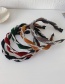 Fashion Khaki Velvet Woven Cross-knotted Rhinestone Twist Headband