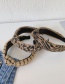 Fashion Lattice Beige Plush Leopard Print Wide-edge Knotted Fabric Plaid Headband